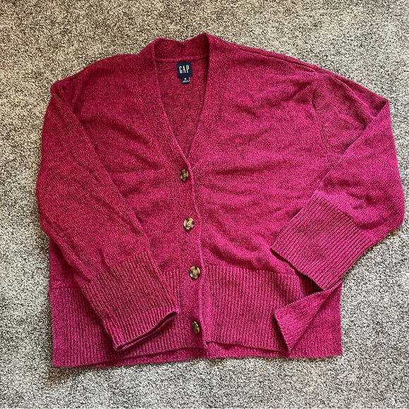 Gap Pink Knit Cardigan Sweater Size Medium - Picture 1 of 5